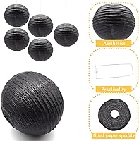 Vista 3 de 6 linternas de papel decorativas redondas colgantes