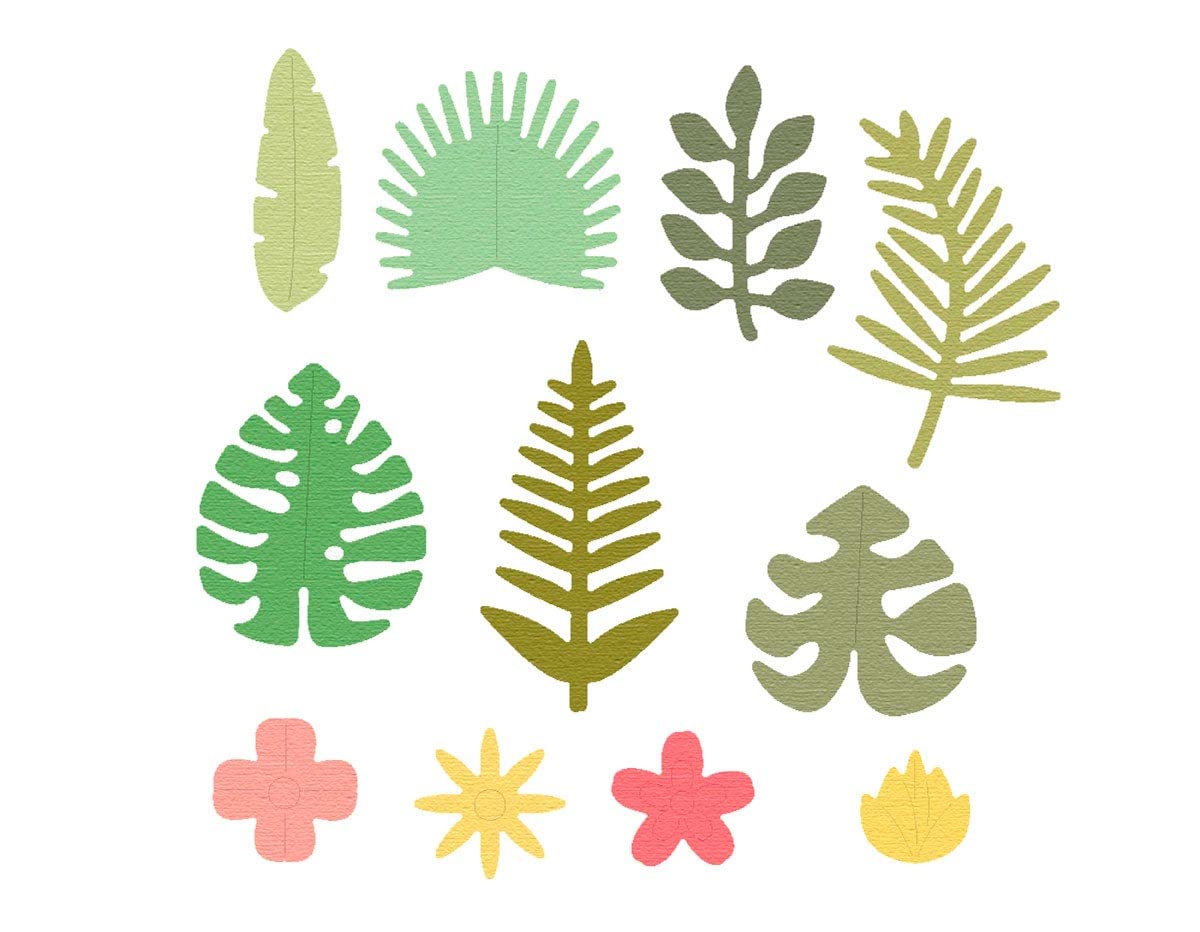 ZAG Fine Die Tropical Botanical Flowers and Plants 11u.