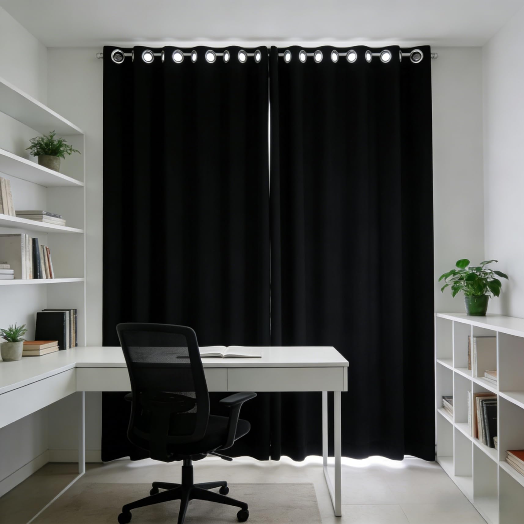 Cortinas opacas anti-luz de 105 x 155 cm con aislamiento térmico para salas y cocinas 1