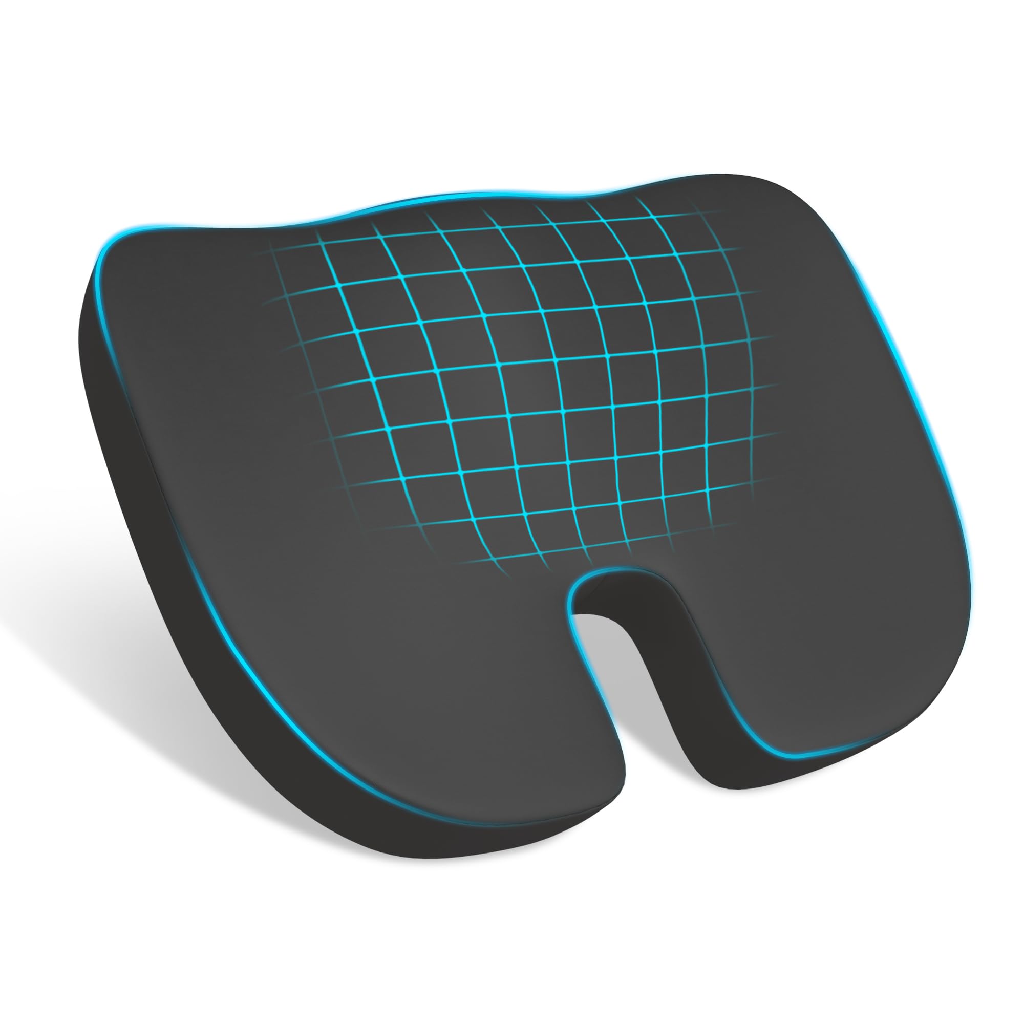 Cushion and Lumbar Support Pillow, Relief Pressure Seat Cusion for Office Chairs & Car Seat, Ergonomic Design Cusion for Tailbone Pain Relief, Sciatica & Back Support (Black, Cusion)