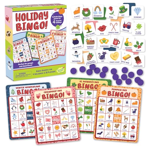 Peaceable Kingdom Holiday Bingo Set with Boards Chips & Tokens