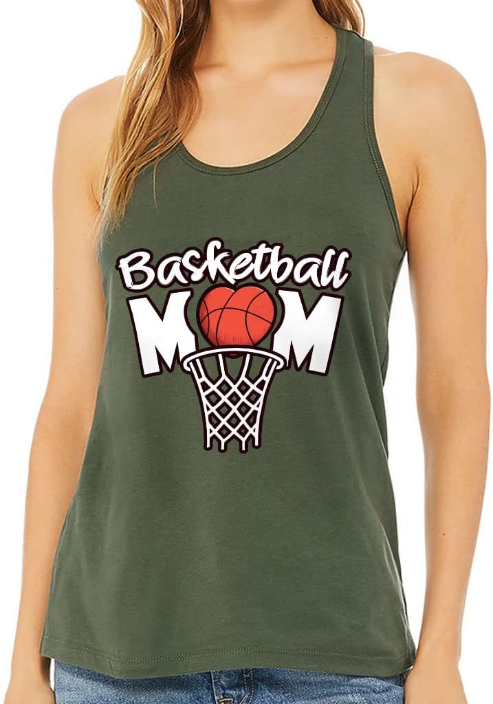 Basketball Mom Women's Racerback Tank - Themed Tank Top - Cute Workout Tank