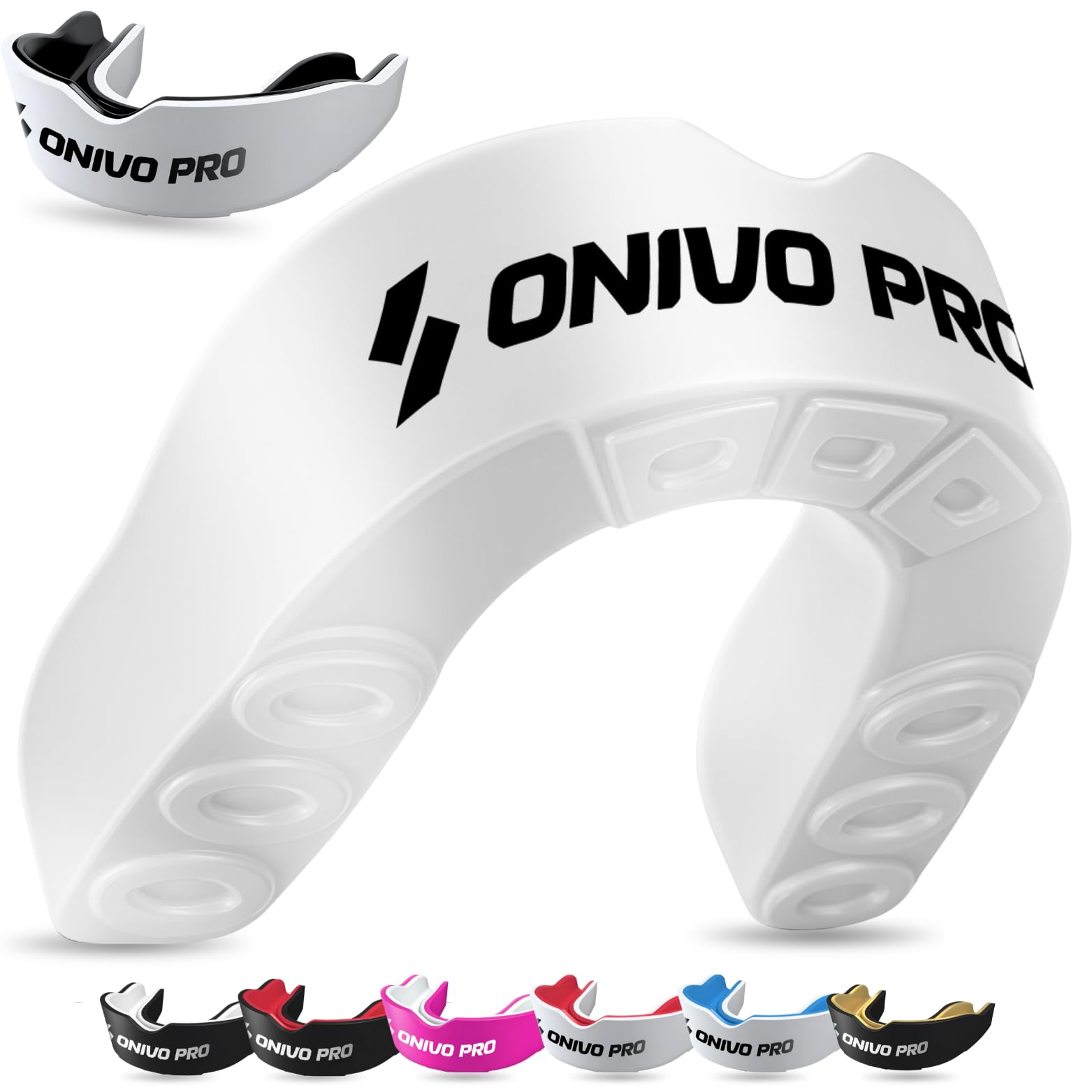 Dual Layer Sports Mouth Guard for Kids & Junior Below 11 Years, Premium Protection Gum Shield Kids with Case, Boil and Bite Mouthguard for Boxing, Rugby, MMA, Karate, Hockey & Contact Sports