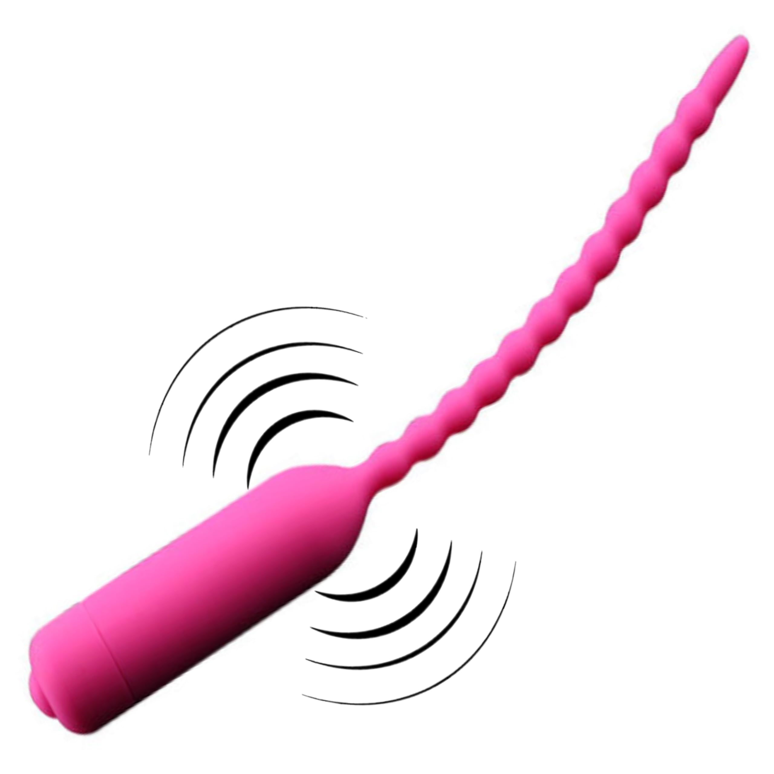 Fops Vibrador Uretral Flexible de Silicona 255 mm de longitud y 6 mm de diámetro Vibración precisa y sondaje uretral Sonda uretral resistente al agua alimentado por batería (1x AAA) rosa N16-66