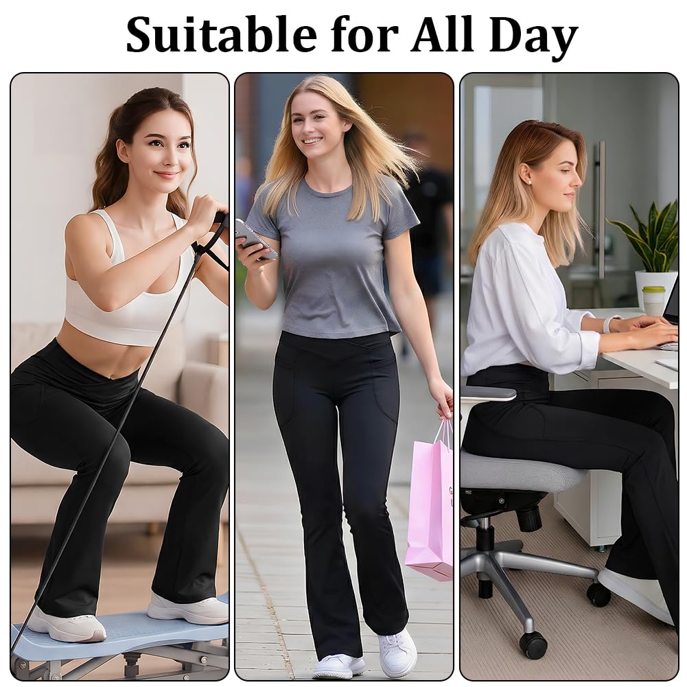 Damskie spodnie do jogi/spodnie do jogi bootcut siłownia legginsy z wysokim stanem spodnie do jogi legginsy kompresyjne do biegania lekkie sportowe legginsy treningowe spodnie do biegania