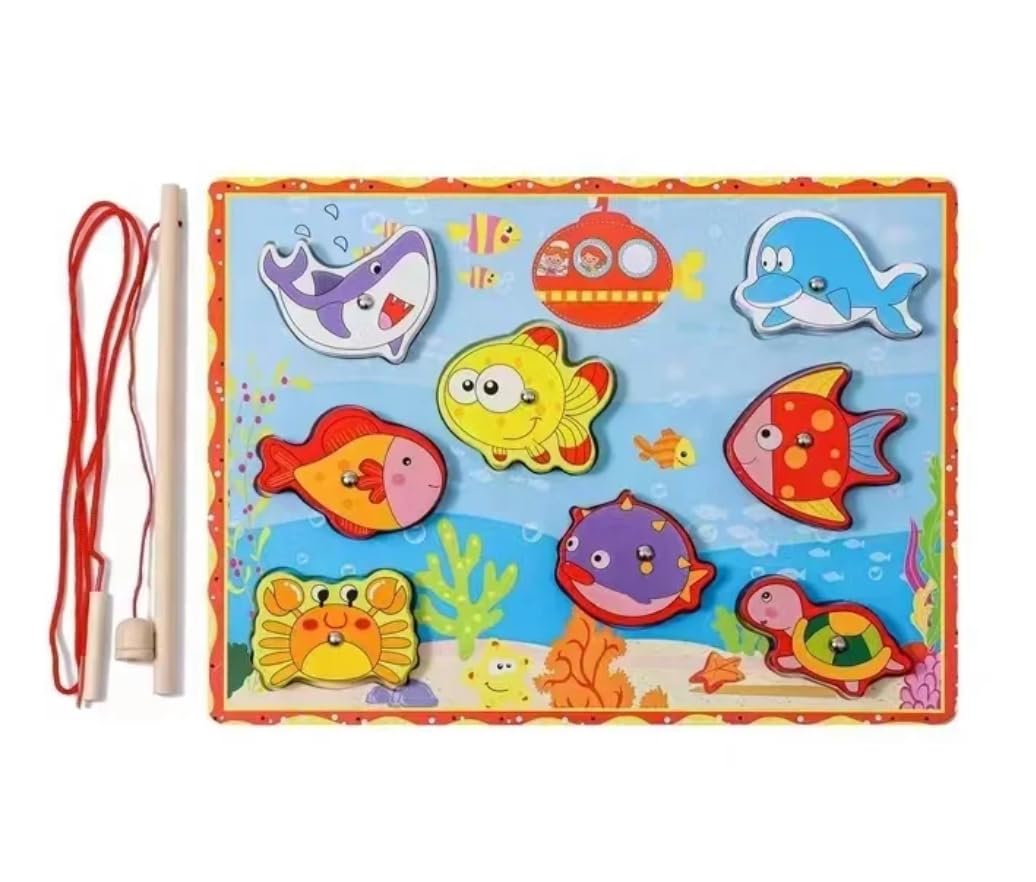 TOYARTSY Wooden Fishing Magnetic Toy Set - Fishing Game |Fishing Toy Game |Fishes Basic Educational Development Toy 3