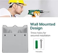 Vista 6 de Flexzion Time Card Holder Wall Mount Expandable Time Clock Rack Double Row 20 Slot Rack Card Holder for 7 x 3.46-Inch Timesheets for Attendance