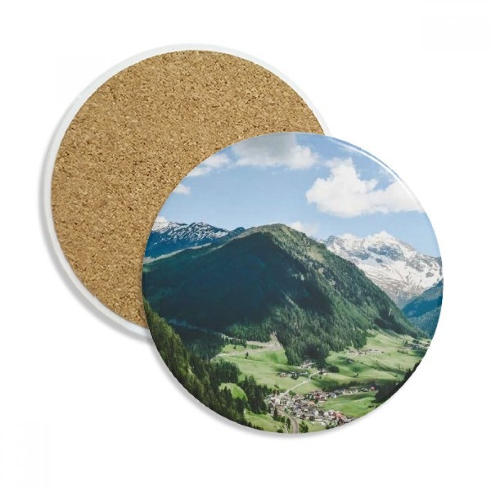 Coupe en céramique absorbante style montagne et ciel bleu de haute qualité
