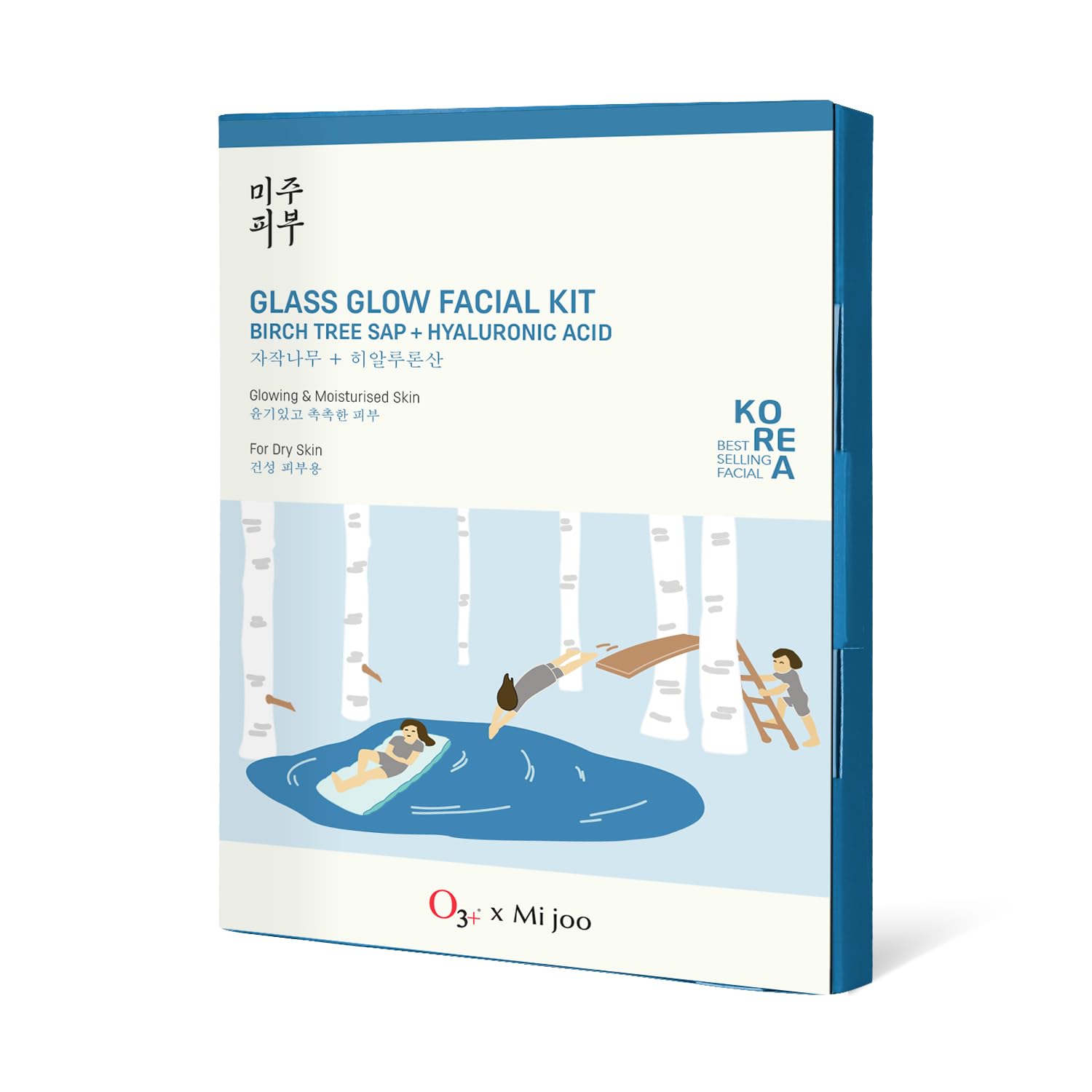 O3+ Mijoo Korea Glass Glow Facial Kit with Birch Tree Sap & Hylaluronic Acid - Ideal for Dry Skin-image-15