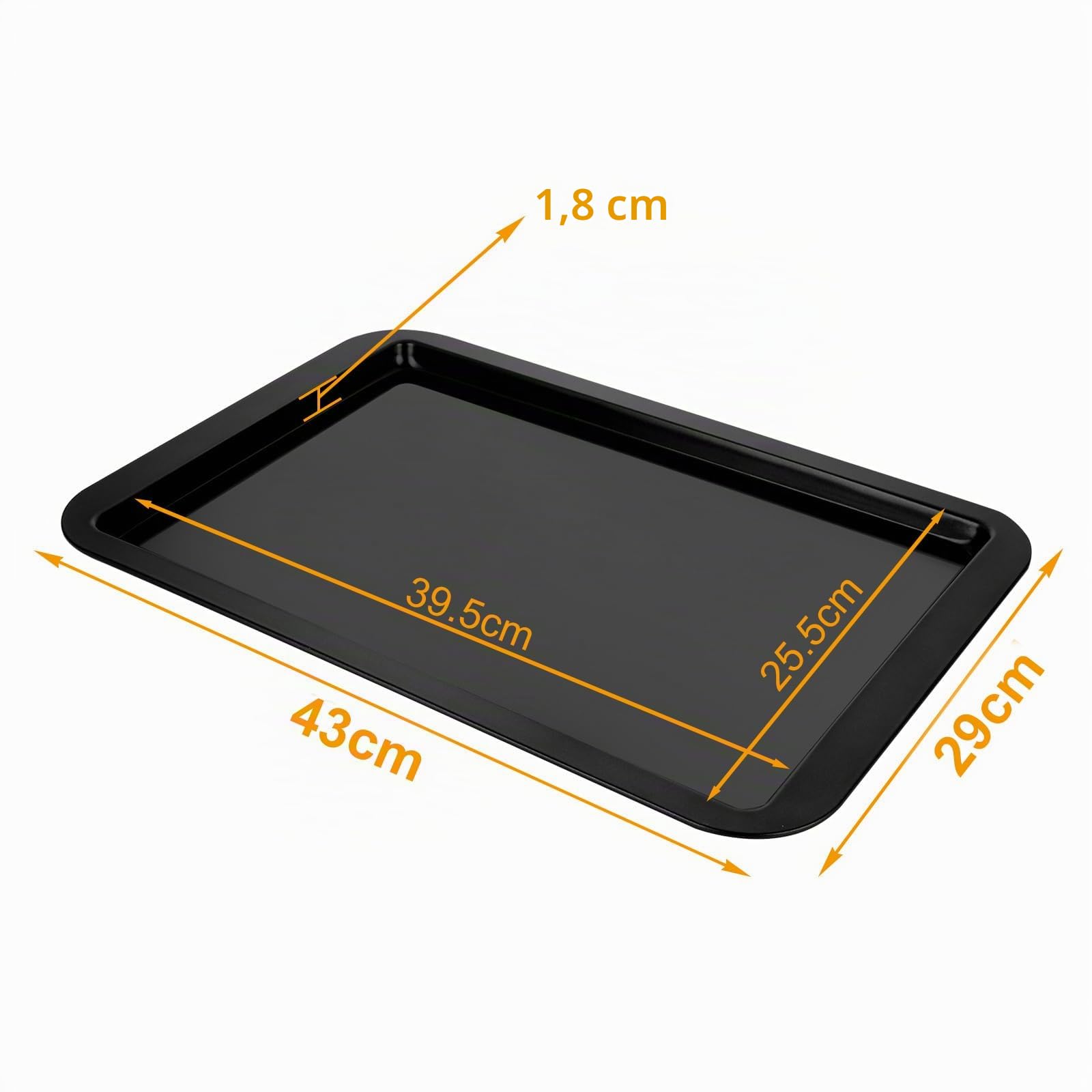 ASelected Backblech Baking Tray Ofenblech 43 x 29 x 1,8 cm Premium-Qualität Antihaftbeschichtet Teflon-Beschichtung Leicht zu Reinigen Geeignet für Kekse Kuchen usw