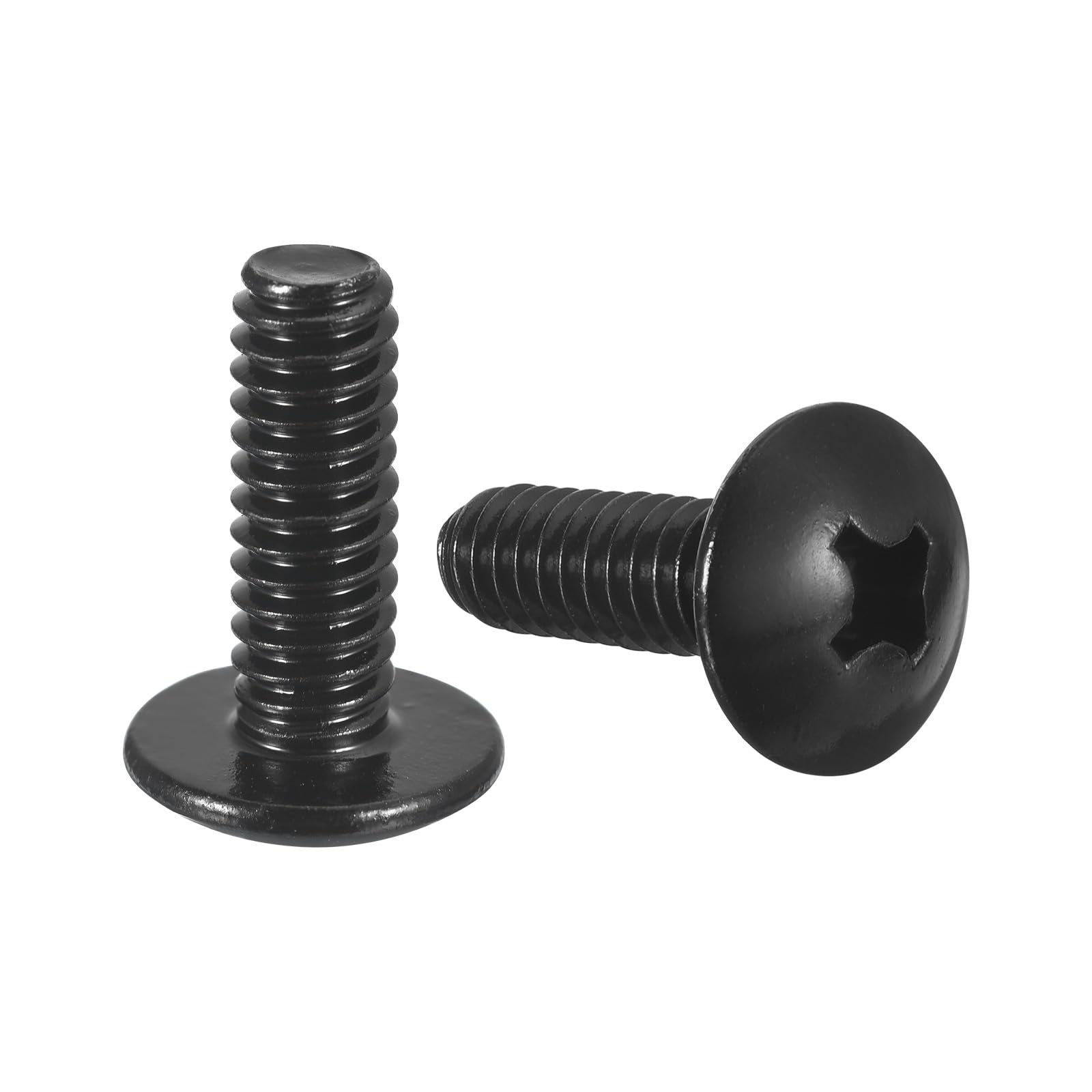 sourcing map 1/4-20 x 3/4" Truss Head Phillips Machine Screws, Full Thread, Phillips Drive, 304 Stainless Steel 18-8, Black Oxide Finish, Quantity 25