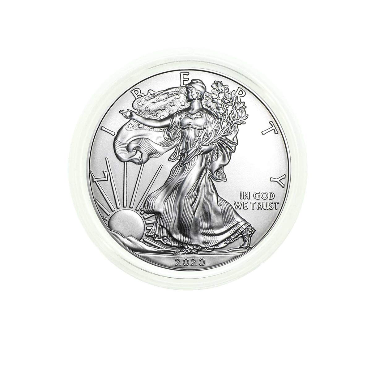 2020 American Silver Eagle .999 Fine Silver in Direct Fit Air Tite with our Certificate of Authenticity Dollar Uncirculated Us Mint