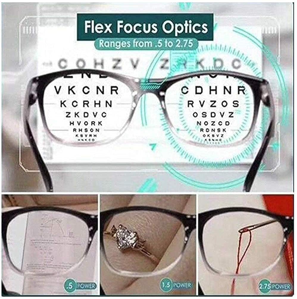 Kolorful One Power Readers Read Small Print and Computer Screens Unisex Adjustable Eye Glasses Flex Clear Focus Auto Adjusting Optic for Women & Men Magnifying Readers, Black 3