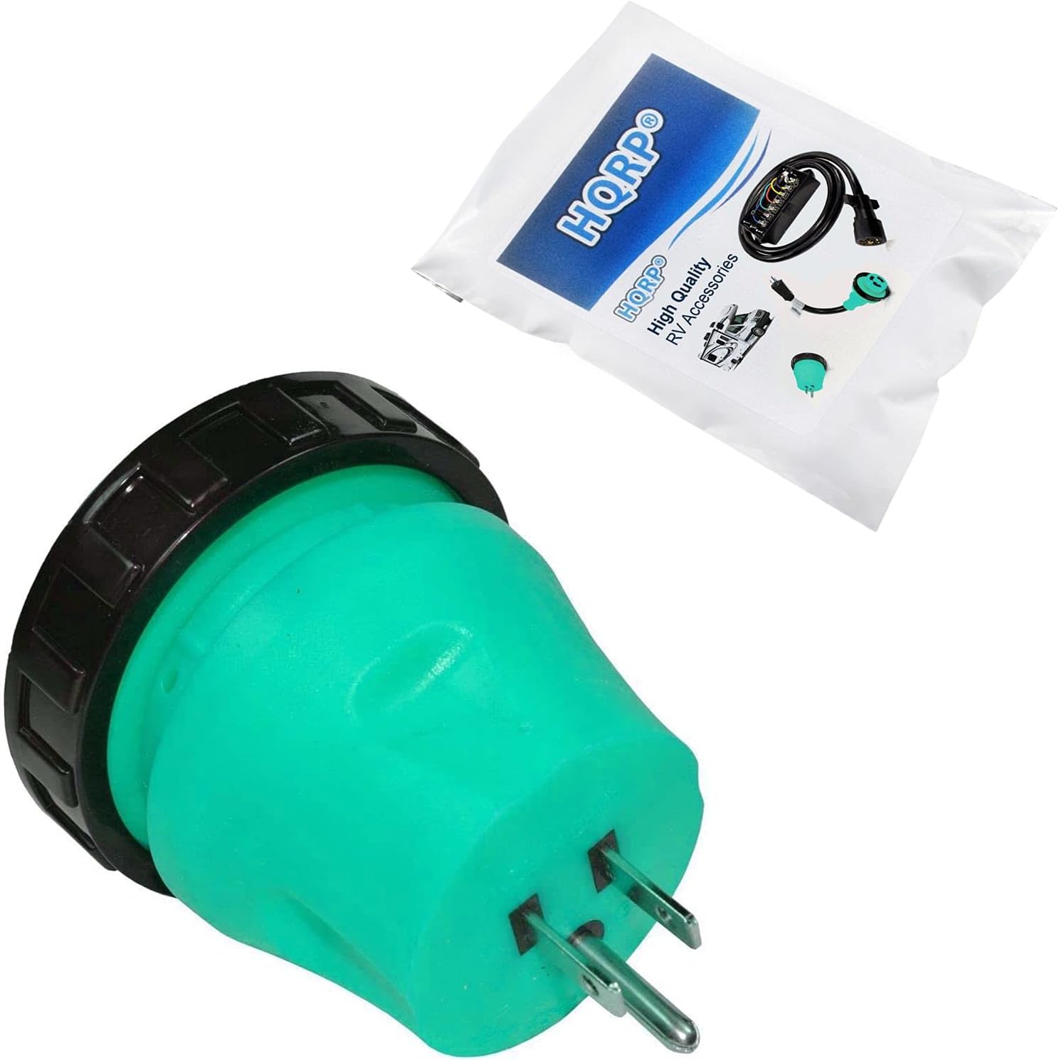 HQRP RV Electrical Locking Adapter 15A Male to 30A Female Twist Lock Power Cord Plug Connector