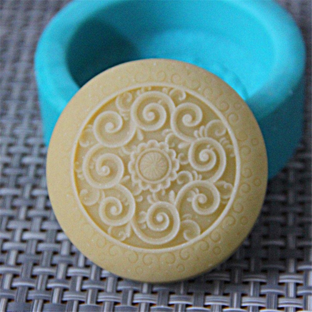 Jabón de silicona Moldes Kit l Jabón Fabricación Suministros l Moldes de Silicona para Resina l Vela Fabricación Moldes de Silicona (Redondo 15130-7)