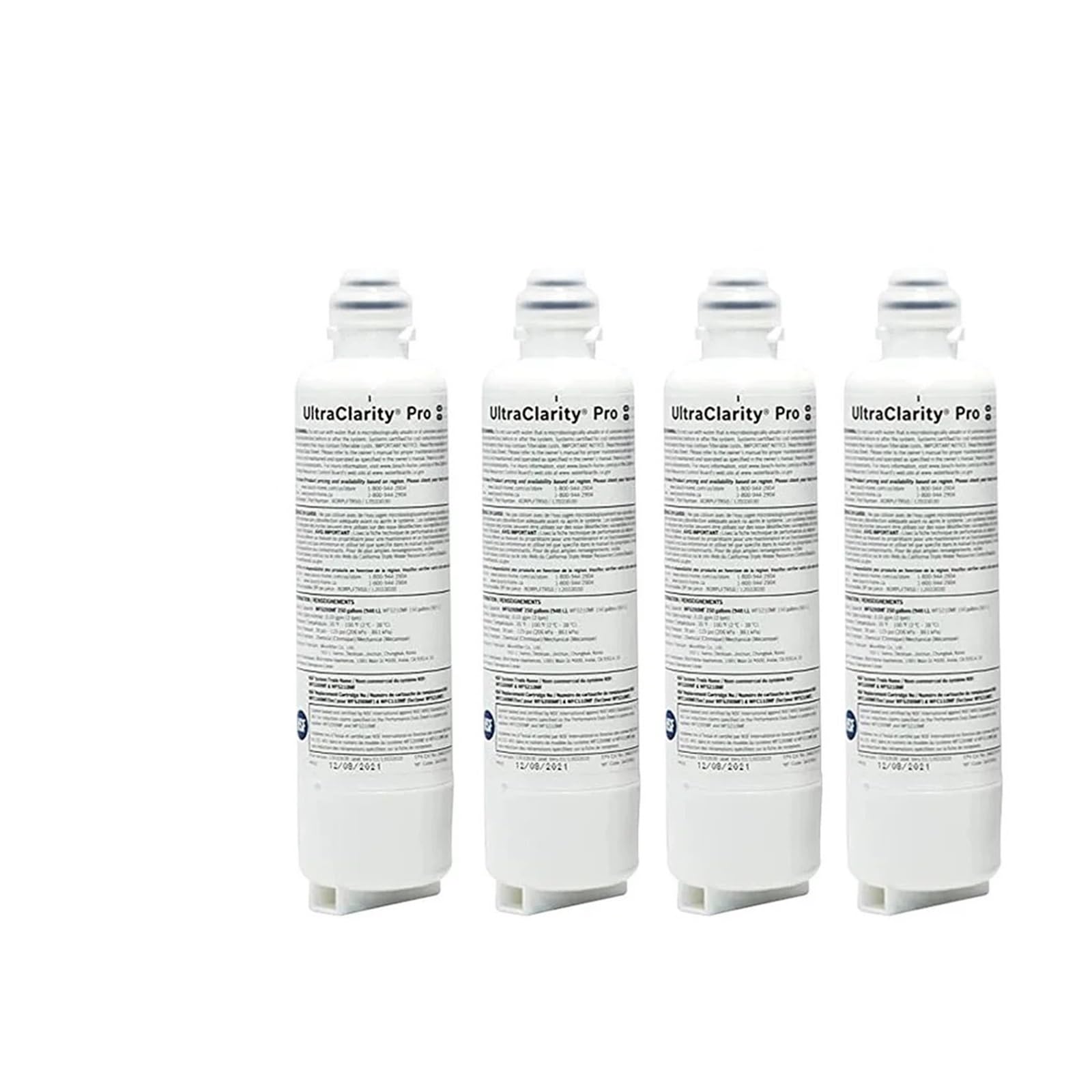 Accessori for frigorifero Filtro for l'acqua del frigorifero, compatibile con la cartuccia filtro Bosch Ultra Clarity Pro 11025825 12028325, BORPLFTR50, WFC100MF, B36CT80SNS, B36CL80ENS(4Pcs)