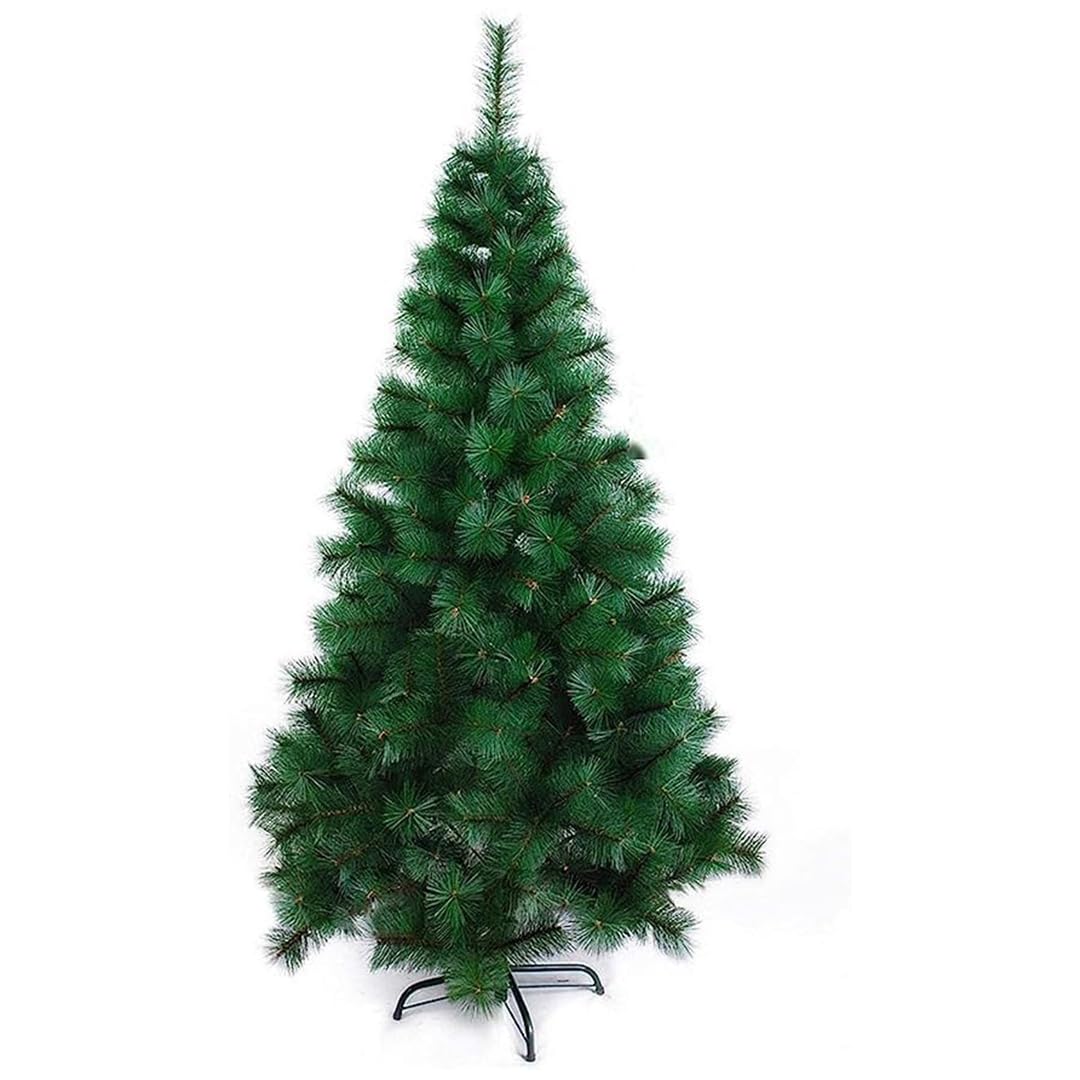 fizzytech 8 Feet Artificial Christmas Tree with 400 Tips | Pine Needle Leaf with Lifelike Foliage & Sturdy Metal Stand | Easy Assembly Perfect for Home Decor, Office & Christmas Decorations