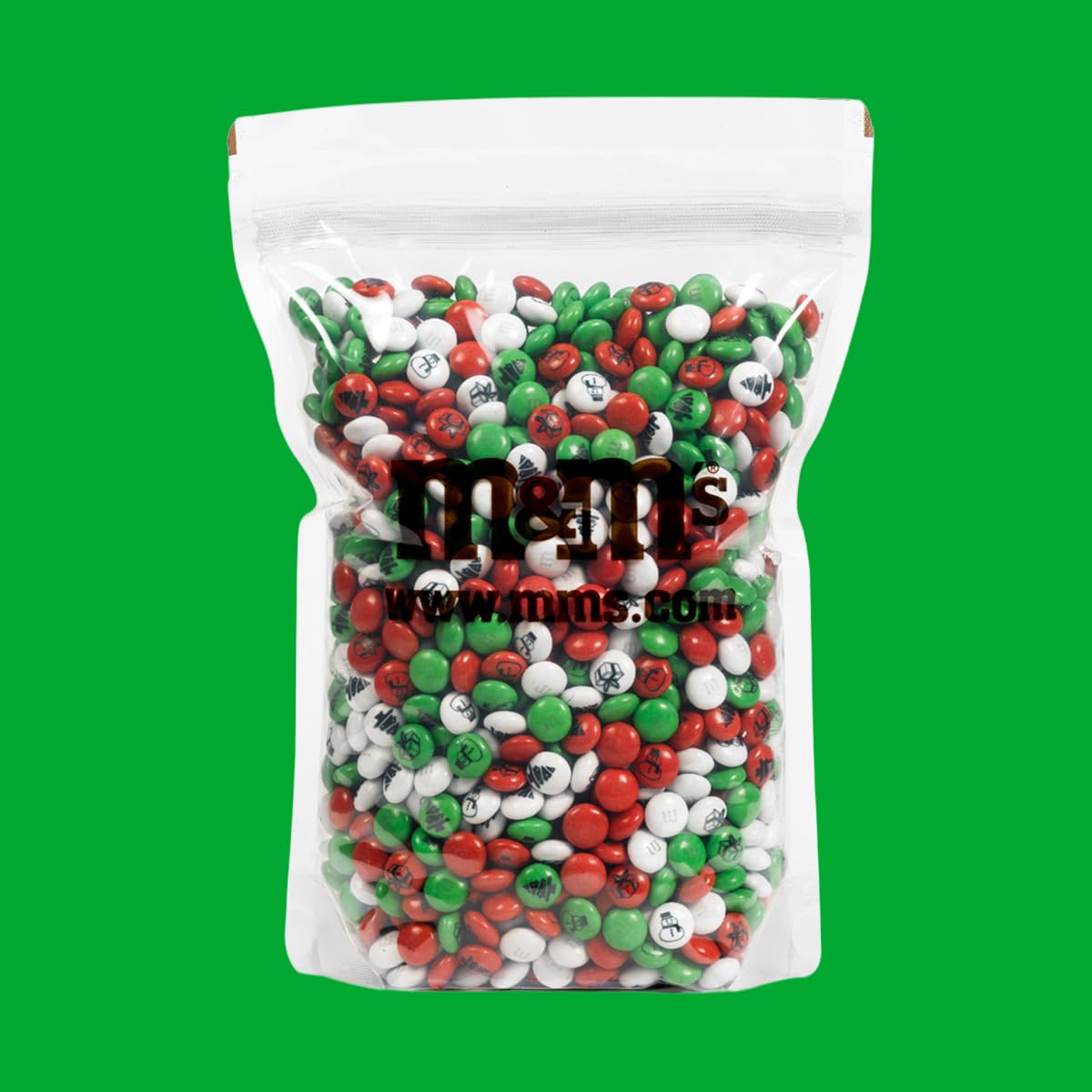 M&M'S COLLECTION Schoko-Beutel lose, 1,5 kg, Milchschokolade, Weihnachten, Rot, Grün und Weiß, ca. 1500 Stück