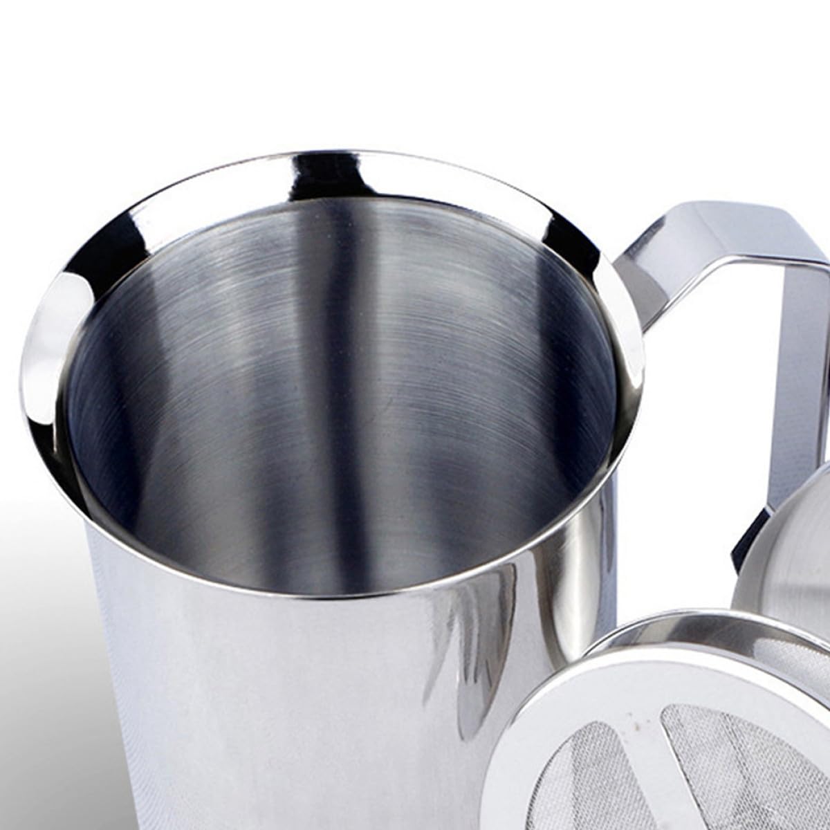 Edelstahl Milchaufschäumer Manuell Langlebig Hitzebeständig Praktischer Milchschäumer für Heiße und Kalte Milch Einfache Handhabung und Reinigung