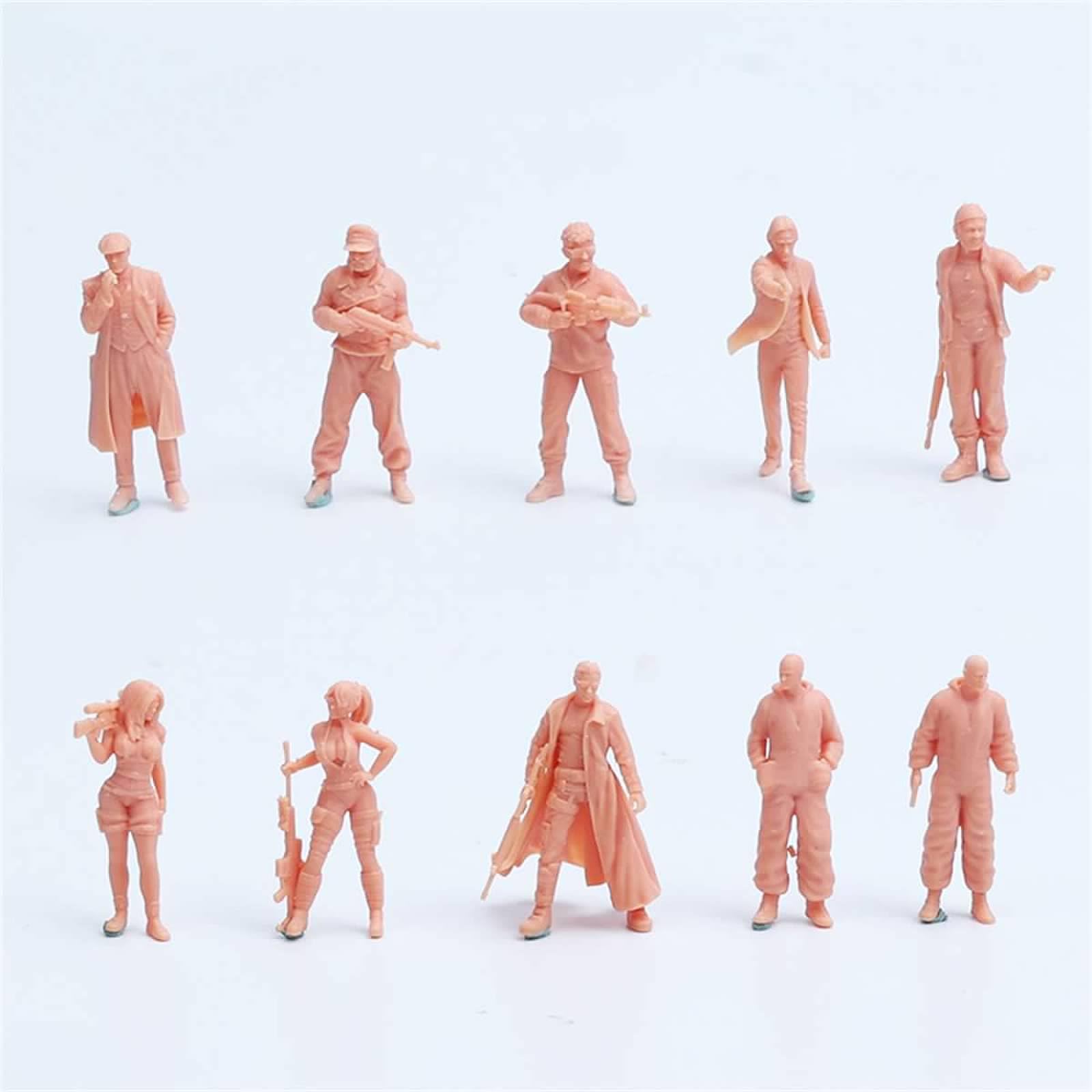 Amazon.co.jp: ZEDACAKAI (10個) 1/72 フィギュア 銃を持つ男女 映画