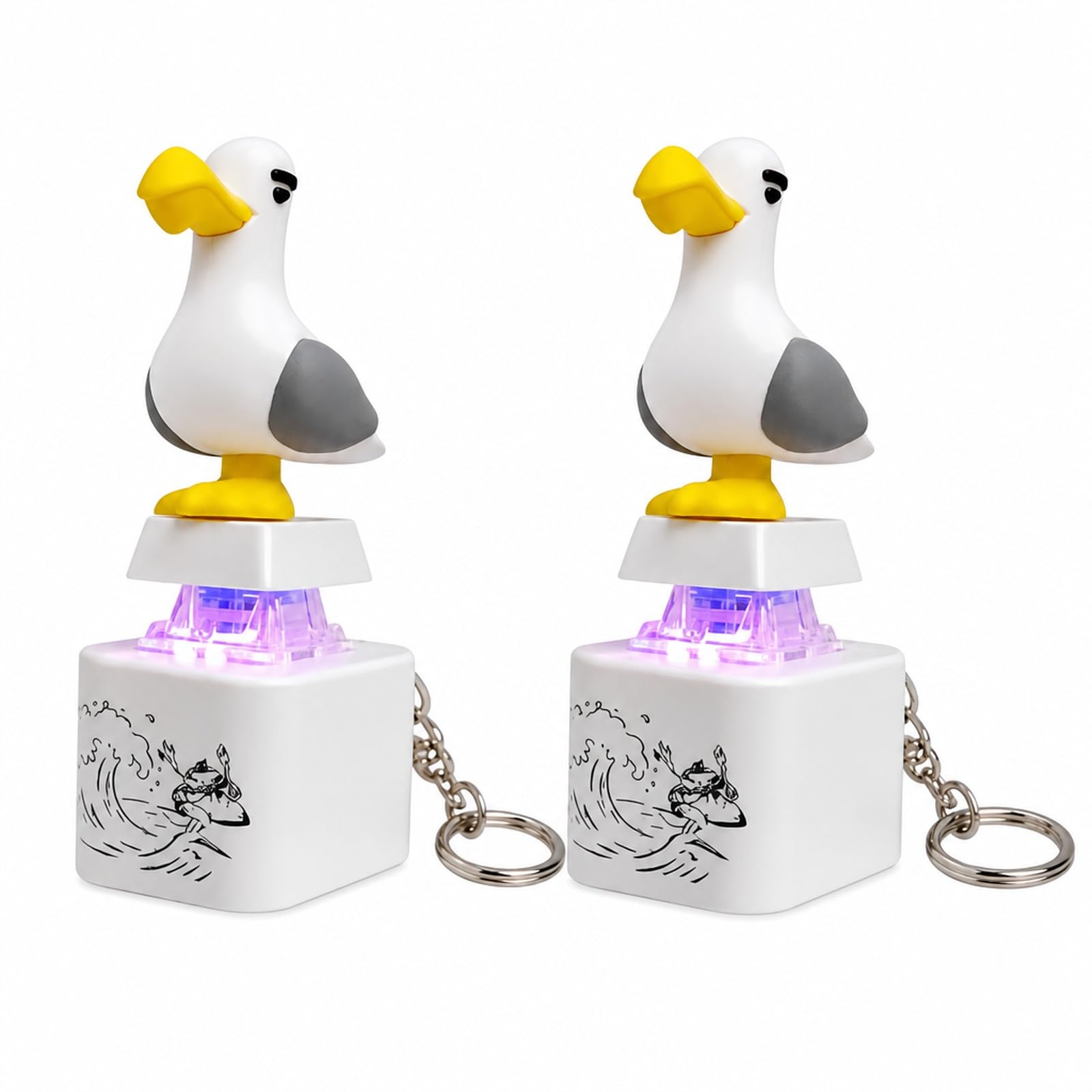 2-pcs Seagull Fidget, Portable Seagull Keyring,Used for relaxing office, office, and home decorations and gifts
