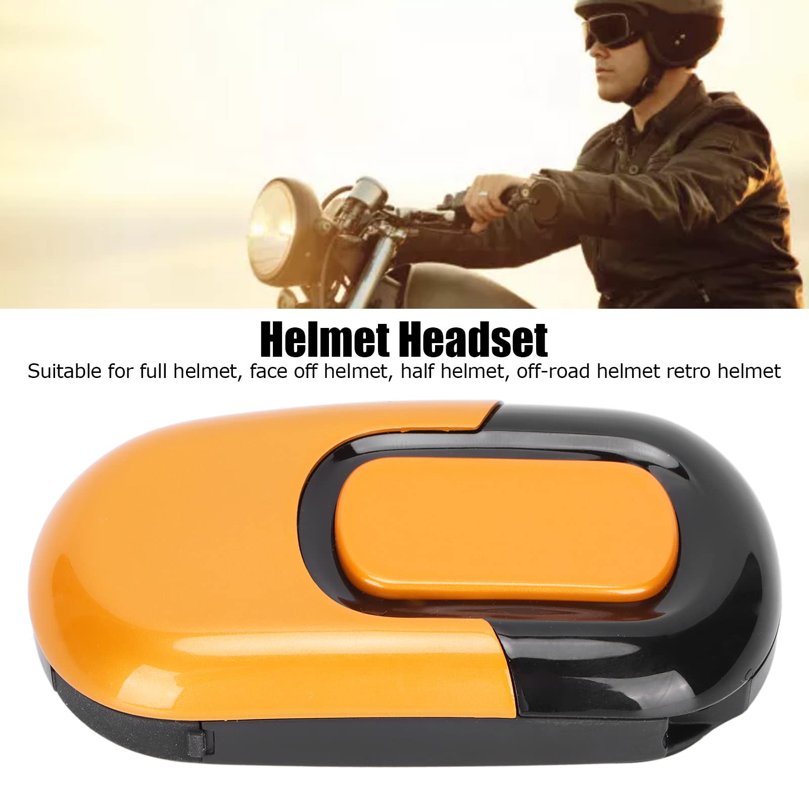 Bluetooth Casco Auricolare, Batteria Rimovibile 1100mAh (YELLOW)