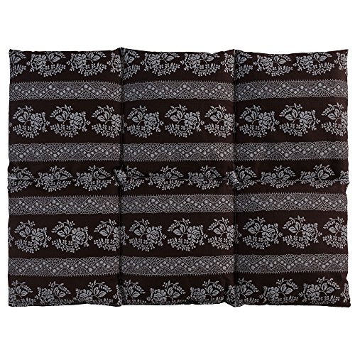 Saco térmico para la espalda - Almohada térmica para microondas y horno - (40x30cm moreno con flores con 6 compartimientos, semillas de grosella)