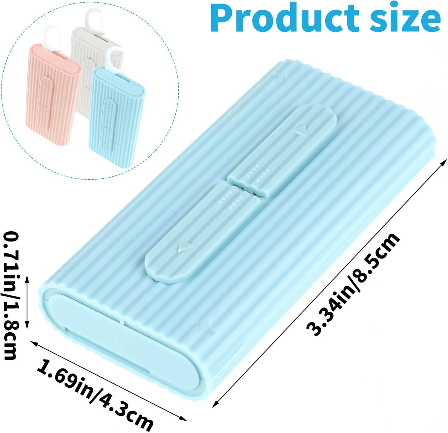 Portable Dental Floss Pick Organizer Travel Flosser Dispenser Storage Case Refillable Holder Boxes with 10 Floss Picks for Teeth Cleaning (White, Blue, Pink)