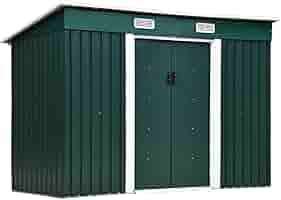 Casetta Da Giardino Outsunny 8.9 M² In Lamiera - Capanno Attrezzi Con 2 Prese Aria E Porte Bloccabili, Nero - Foto 7