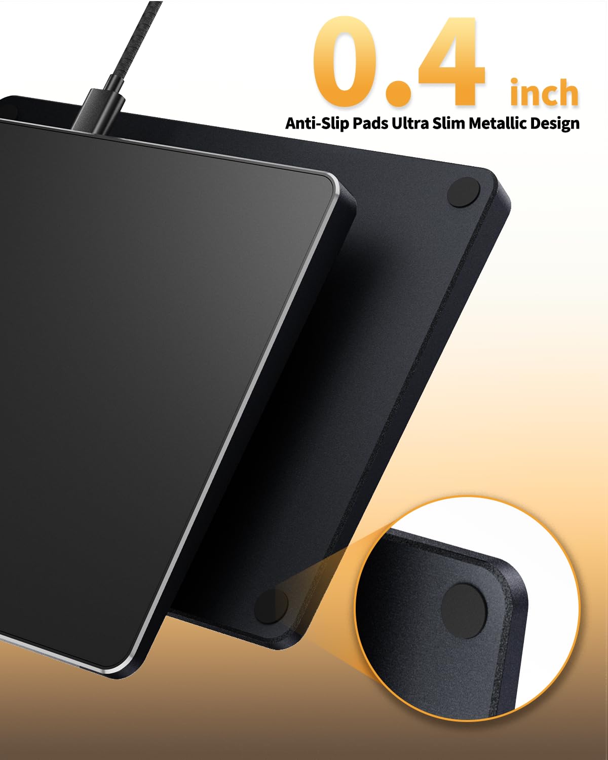 ProtoArc Trackpad USB cablato per Windows 10/11, grande mouse trackpad cablato ad alta precisione con multi-gesto, ultra sottile, mouse touchpad portatile in alluminio per computer/desktop/laptop