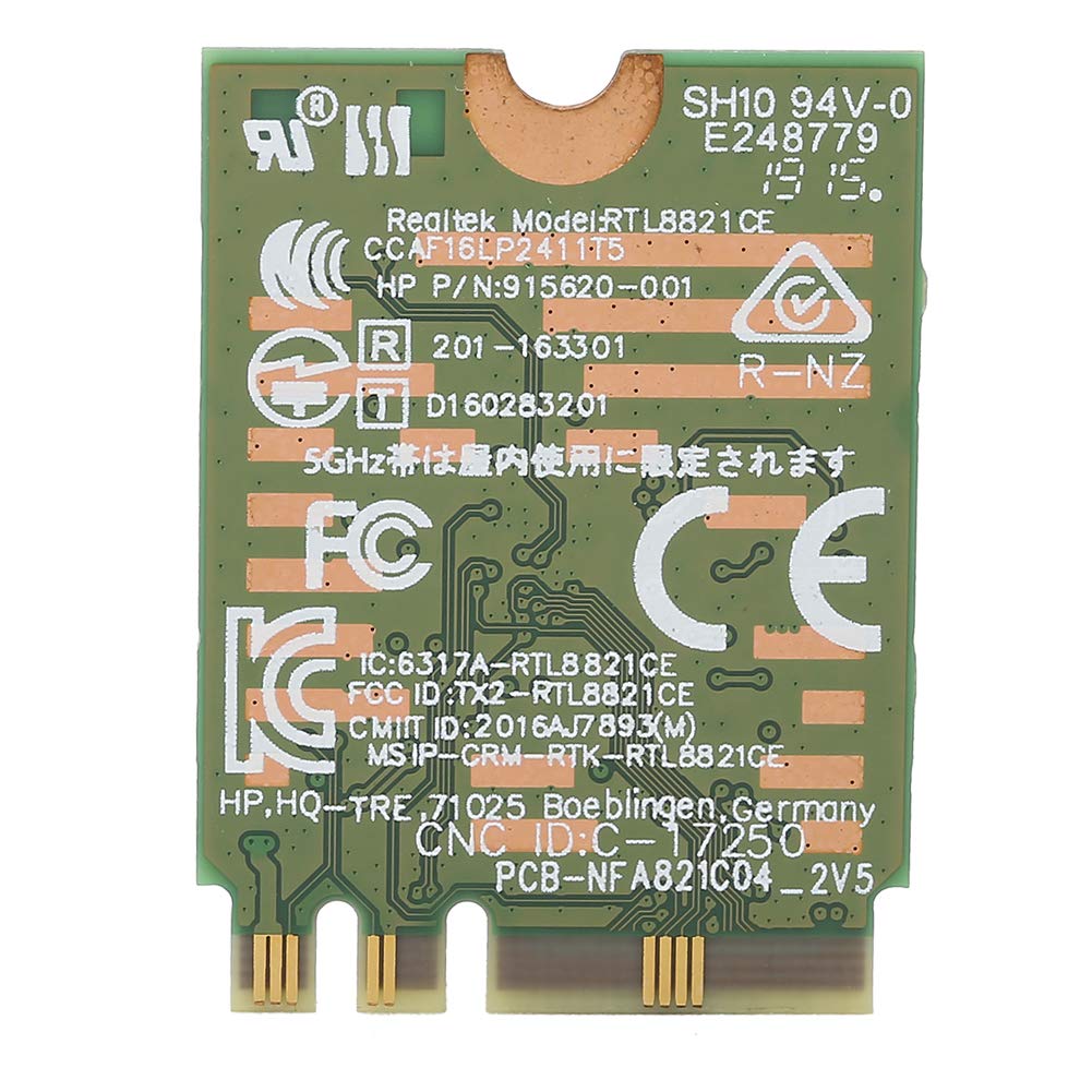 Carte réseau sans Fil AC, RTL8821CE Jusqu'à 433M Bluetooth 4.2 Carte réseau WiFi Prise en du protocole 802.11 A/B/N/AC, pour Win7/8/10, pour Ordinateurs Portables/Ordinateurs