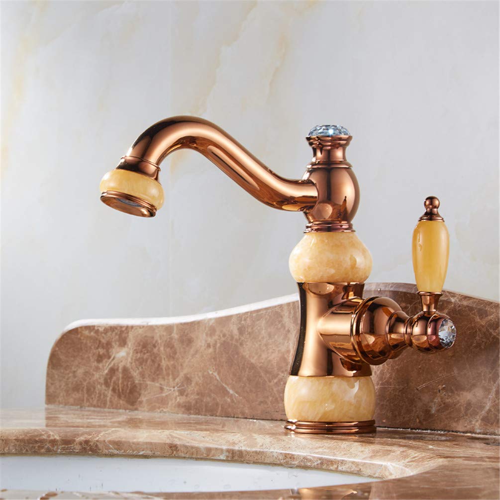 Mitigeur de lavabo en Laiton or rose, robinet cuisine design moderne