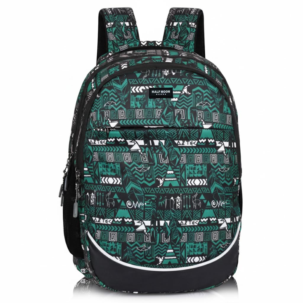 half moon Safar Pro 35L School Bag for Girls & Boys | College Bag, Office Backpack, Travel Bagback, Tution Daypack For Men & Women Laptop Backpack 15.6 Inch | 3 Compartments Geometric Pattern-picture-12