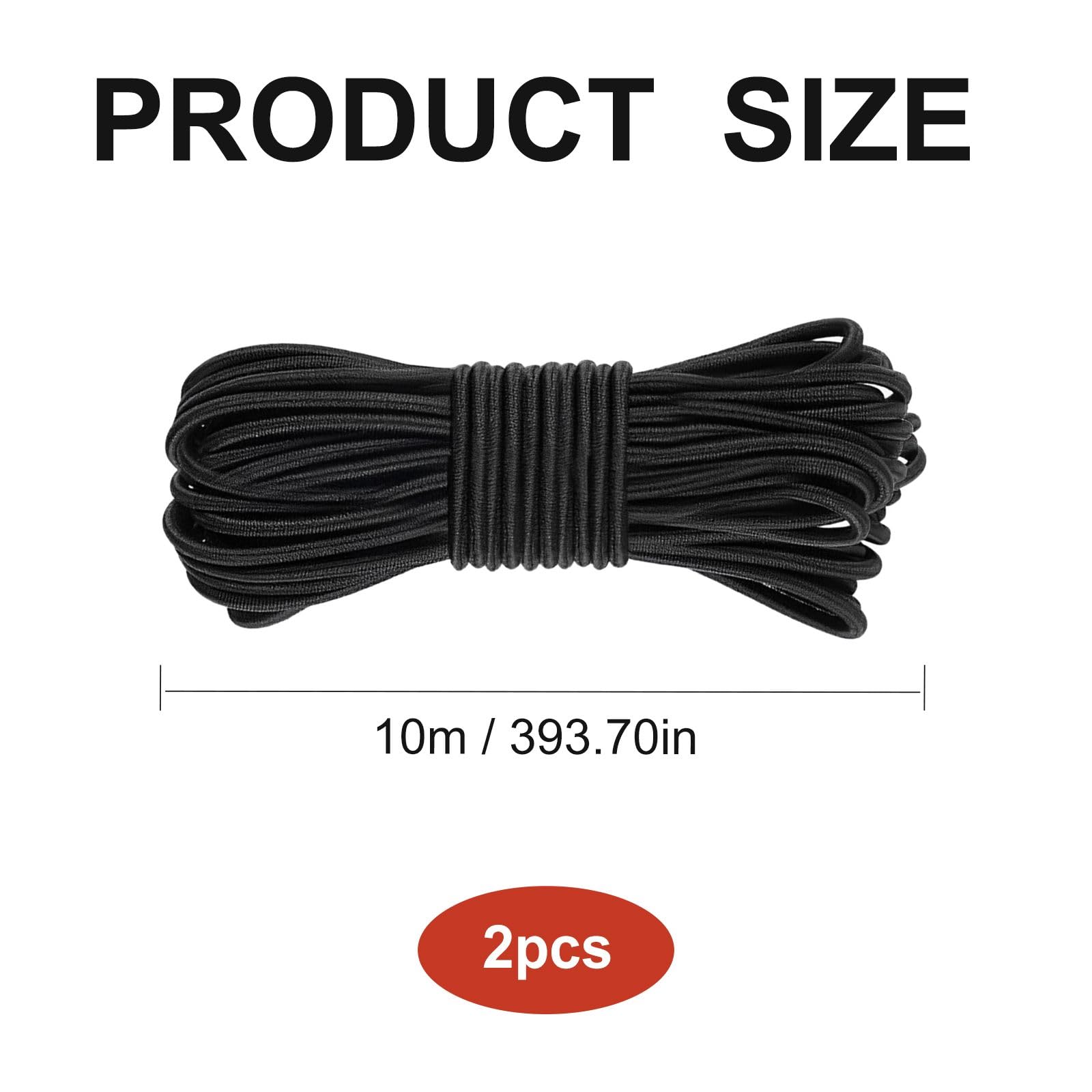 Cordon élastique En Caoutchouc De 3 Mm X 10 M - Rond - Wit - Pour Tentes Et Sacs à Dos