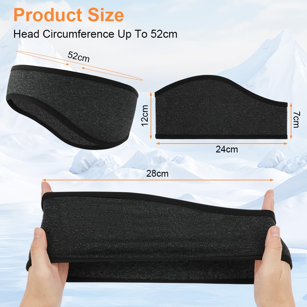 Flintronic Fascia Sportiva Invernale per Donna e Uomo, 2 Pezzi Fascia per Capelli Invernale, Fascia Paraorecchie In Pile, Fascia Capelli Invernale Sportiva per Corsa, Escursionismo, Ciclismo, Yoga