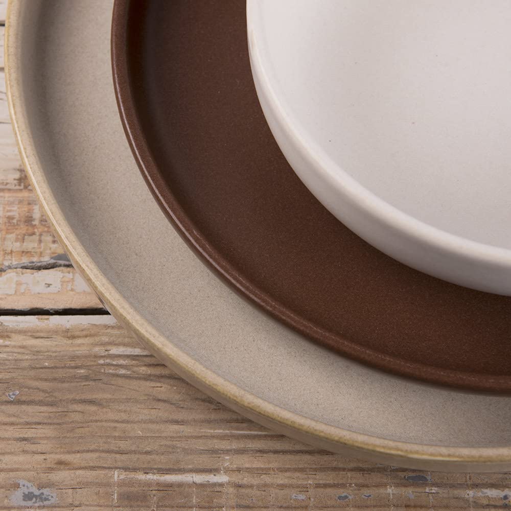 Table Passion - Plato hondo 22 cm, uno beige reactivo (lote de 6)