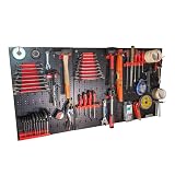 3 Panneaux mural pour rangement d'outil - Mur à 74 outils - porte outil mural - 120 cm x 58 cm