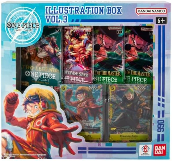 One Piece Trading Card Game TCG Illustration Box Vol. 3 - Contains 2 Promo Cards and 4 Booster Packs