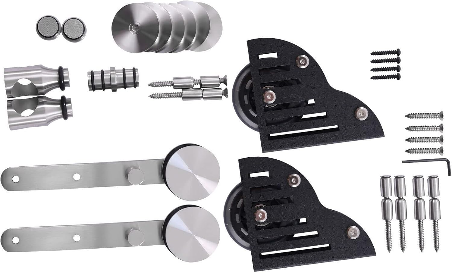 Sliding Ladder Hardware Full Set Library Rolling Ladder Track Kit, Rolling Ladder Sliding Bookcase Ladder Accessory Kit Track (200cm(6.6 ft) track kit)