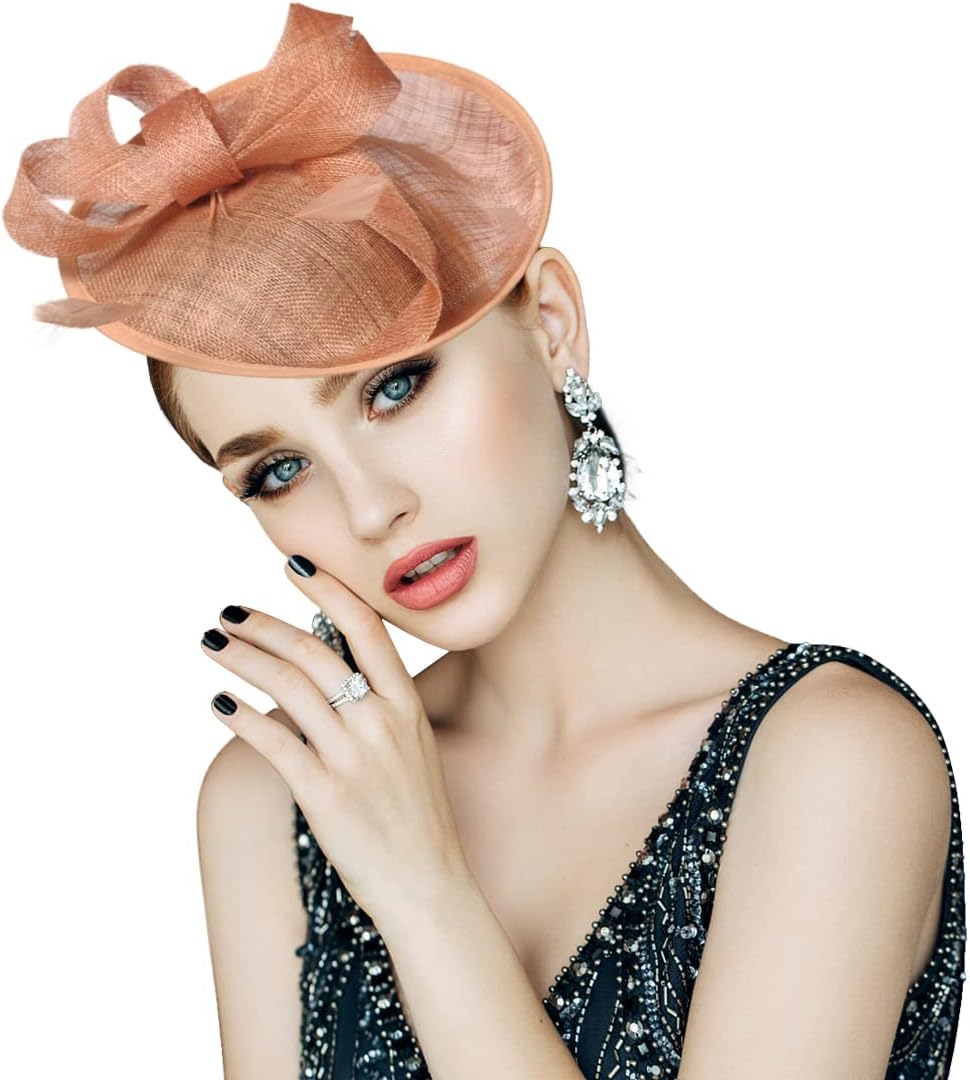 Women's Fascinators Hats Headband Hair Clip Tea Party Cocktail Wedding Hats Handmade Bow Feather Derby Pillbox Kentucky Hat