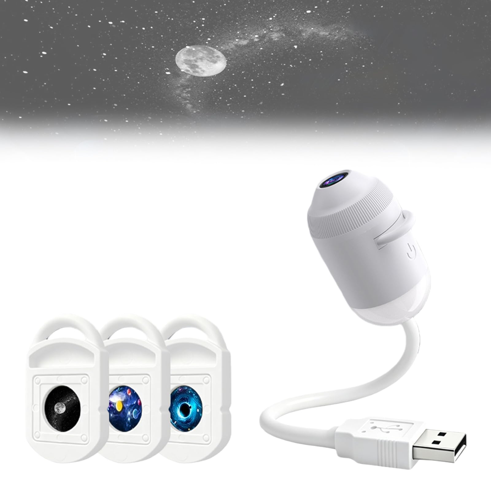 2-in-1 Galaxy Projector,Starry Sky Projector with Projection Films