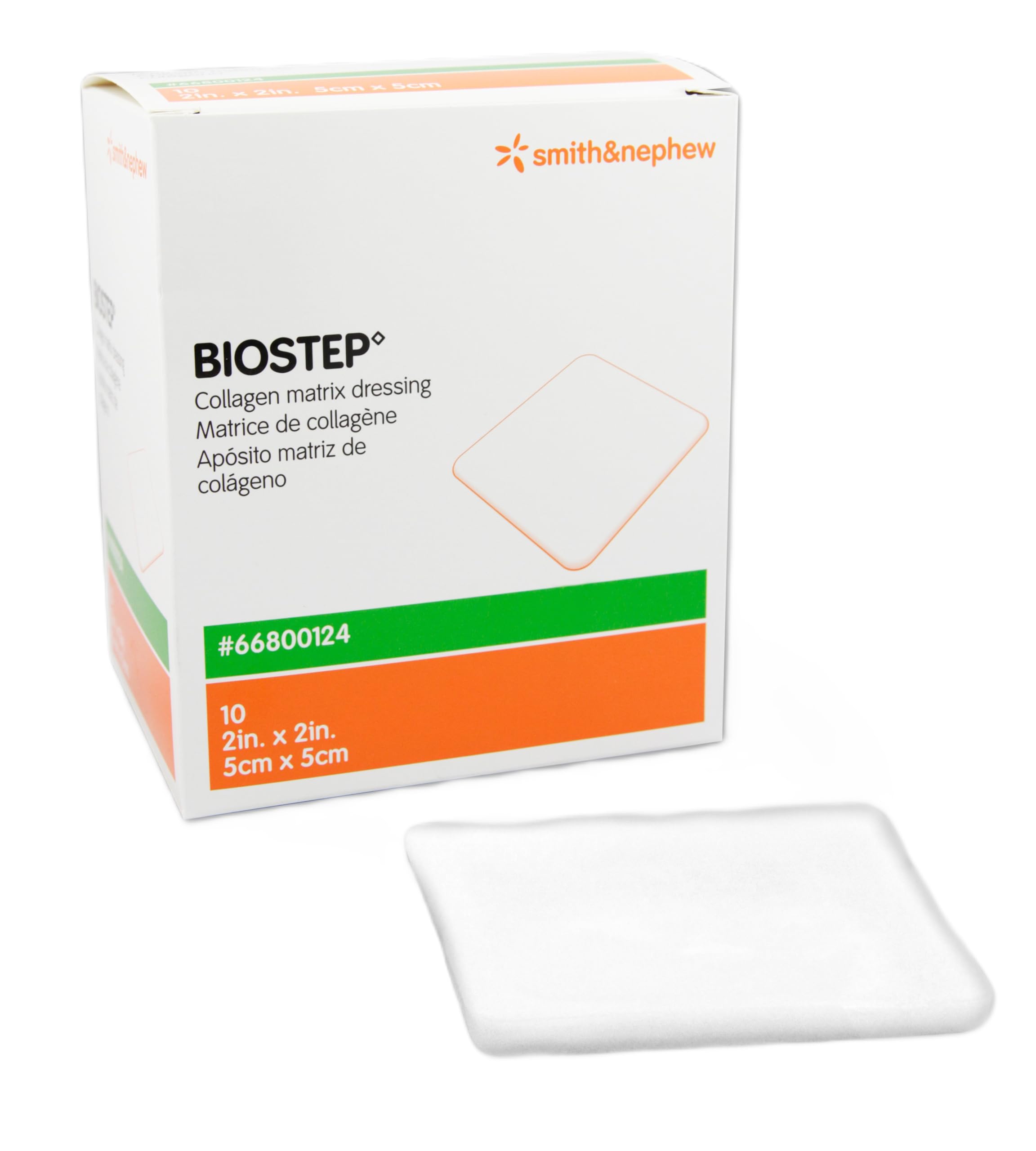 BIOSTEP Apósito de colágeno 66800124 2 x 2 pulgadas, paquete de 10