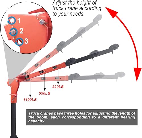 Miniatura 2 de Pismire Cabrestante de elevación plegable de 0.5T para camioneta montada en camión con cabrestante eléctrico 2000 libras 12V, acero pintado de 1100