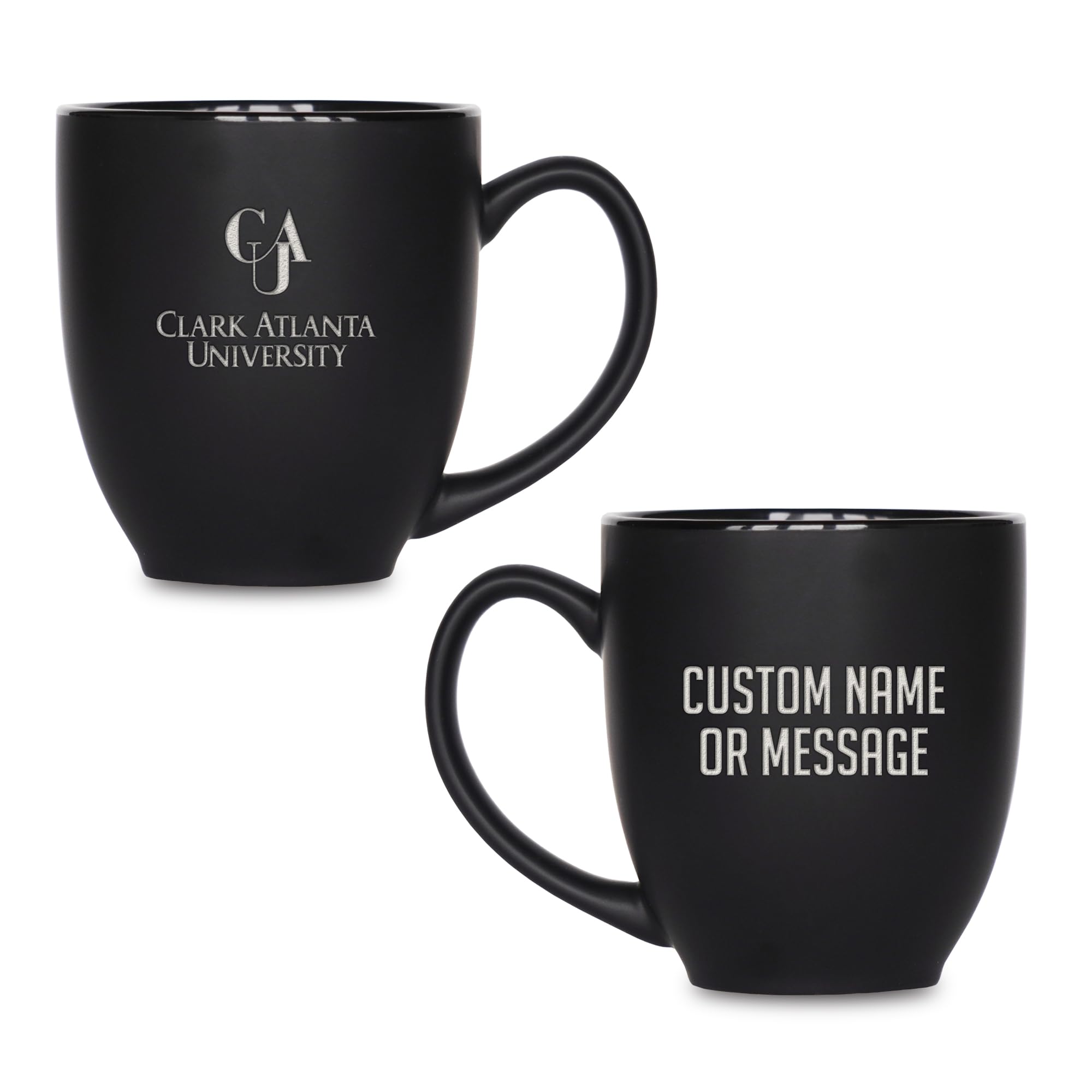 Rico Industries NCAA Primary 15-Oz Personalized Matte Black Bistro Mug - for Hot or Cold Drinks