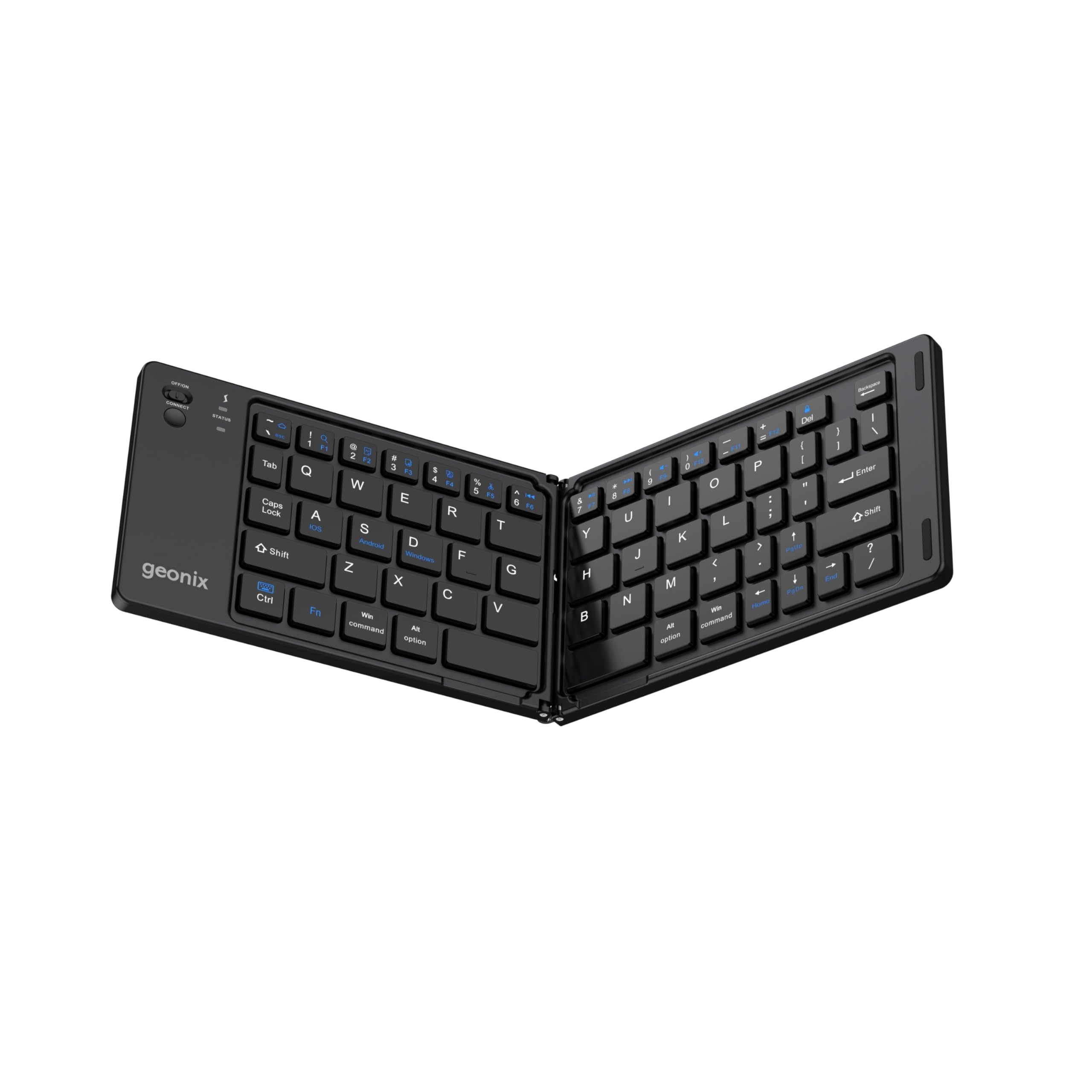 Geonix Neo Fold 11, Foldable Wireless Keyboard | BT 5.0 Version | Rechargeable | 1 Year Warranty | 100+ Working Hours, Li-Polymer Battery