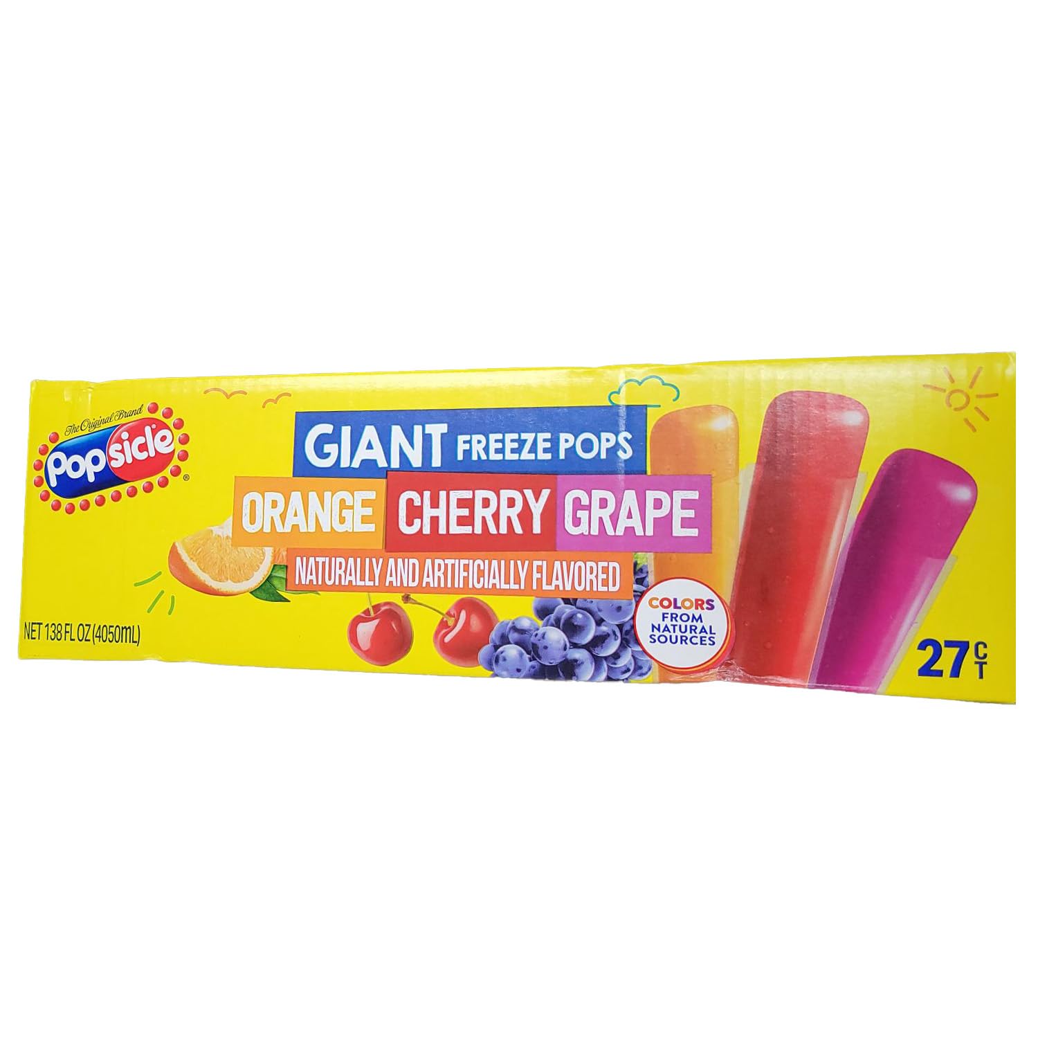 Amazon.com: Popsicle Giant Freeze Pops 27ct Box : Grocery