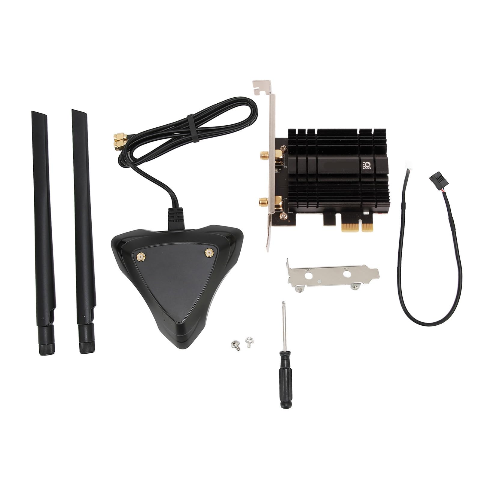 Adattatore WiFi WiFi 6E PCIE Ad Alta velocità 5400Mbps Tripla Banda per PC Desktop da Gioco con Bluetooth 5.2 e Antenna Magnetica 6dBi