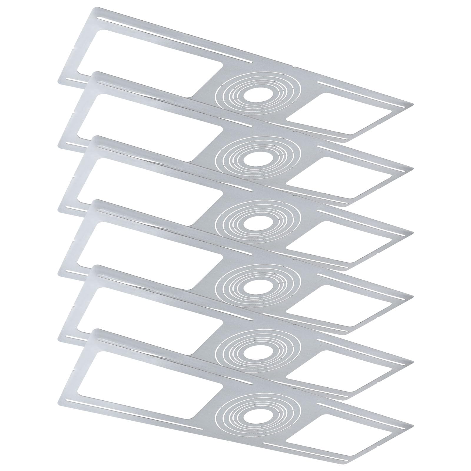 LUXRITENew Construction Rough-in Bracket Mounting Plate, 2-3-3.75-4-5-6 Inch Recessed Light, Galvanized Steel, Round Hole Sizes, Shallow Retrofit LED Downlight with Junction Box Housing (6 Pack)