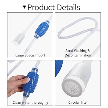 1.45m Aquarium Siphon Cleaner Set, Hand Syphon Pump For Fish