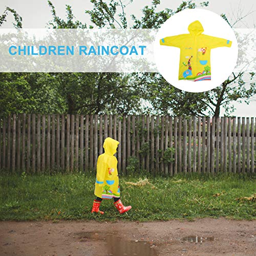 Casaco de chuva infantil amarelo BESPORTBLE, poncho de chuva infantil, com capa de bolsa escolar, à